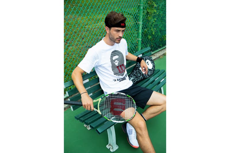 BAPE x Wilson Tennis Capsule Collection high performance Racket Visors Caps Wrist Bands Head Bands T-Shirts Camouflage Black Red