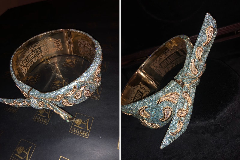 Blueface Avianne & Co. CryptoNite Bandana Closer Look Alex Moss chain