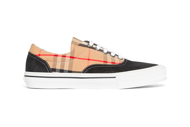 Burberry Applies Classic Plaid & Leopard Patterns Over Low Cut Sneakers