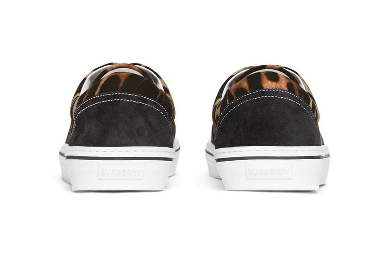 Burberry Leopard Print Nylon Suede Sneakers Vintage Check Cotton shoes footwear riccardo tisci made i n italy embroidery lettering plaid beige black honey archive