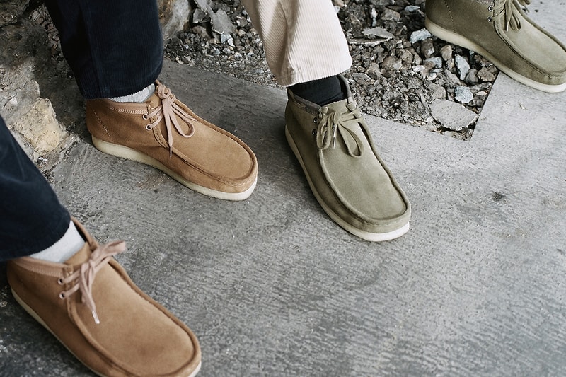carhartt wip clarks originals wallabee boots brown combi olive camo military workwear release information status details buy cop purchase september 5