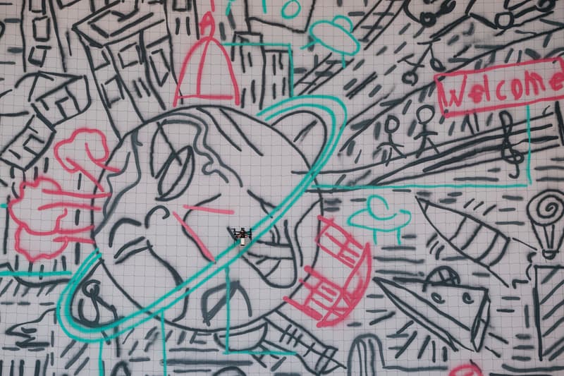 Carlos Rato Associati Graffiti Drones Compagnia di San Paolo Gray Black Blue Pink UFO The Urban Flying Opera