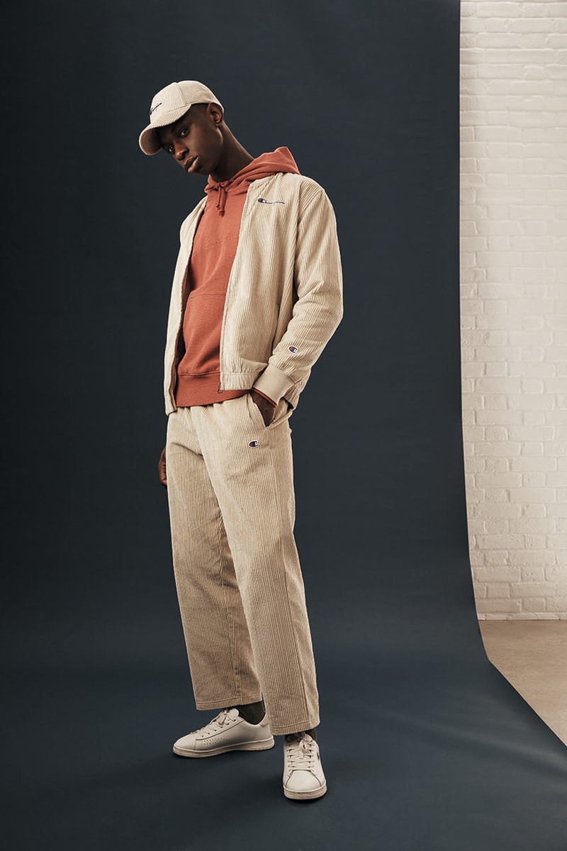 Champion Reverse Weave Fall Winter 2019 FW19 Collection Lookbook Pieces Pre Shrunk Garments Sweaters Sweatpants Corduroy Velour Fleece forest green mustard yellow khaki burnt orange