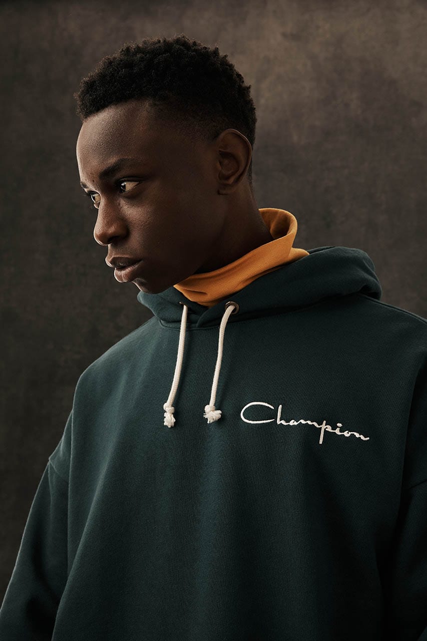 champion reverse weave hoodie forest green