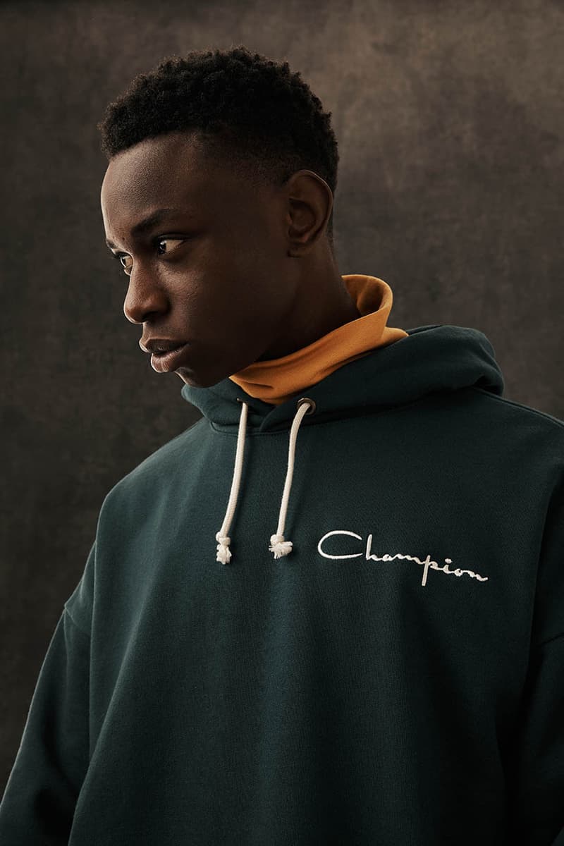 Champion Reverse Weave Fall Winter 2019 FW19 Collection Lookbook Pieces Pre Shrunk Garments Sweaters Sweatpants Corduroy Velour Fleece forest green mustard yellow khaki burnt orange