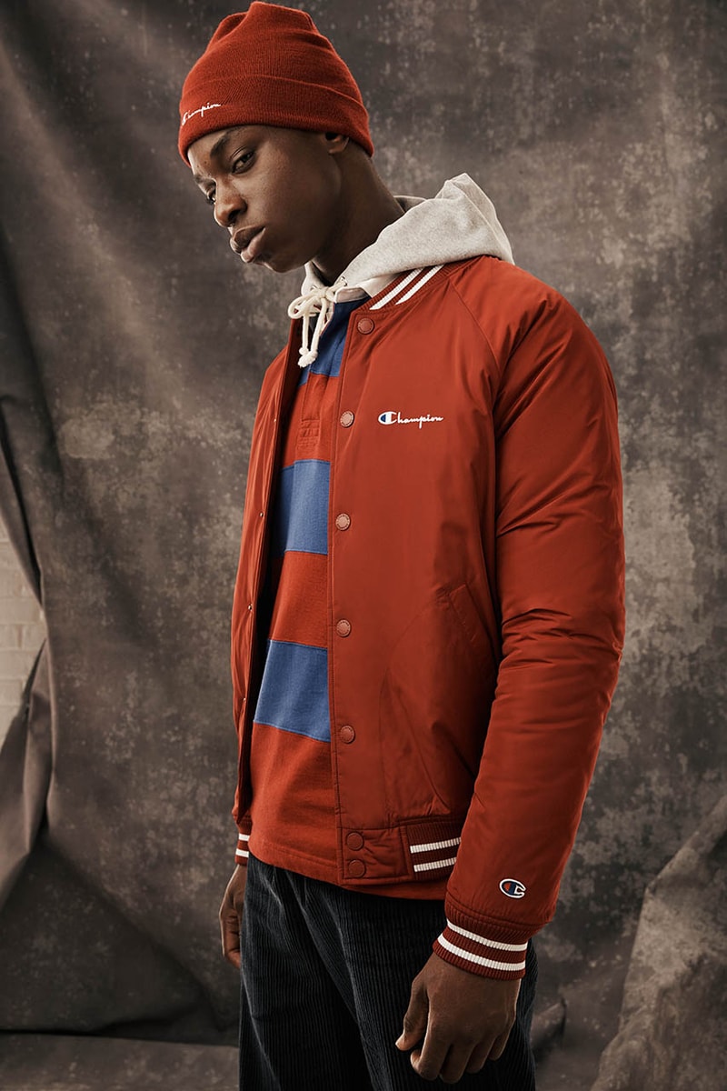 Champion Reverse Weave Fall Winter 2019 FW19 Collection Lookbook Pieces Pre Shrunk Garments Sweaters Sweatpants Corduroy Velour Fleece forest green mustard yellow khaki burnt orange