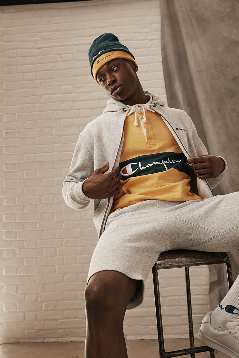 Champion Reverse Weave Fall Winter 2019 FW19 Collection Lookbook Pieces Pre Shrunk Garments Sweaters Sweatpants Corduroy Velour Fleece forest green mustard yellow khaki burnt orange