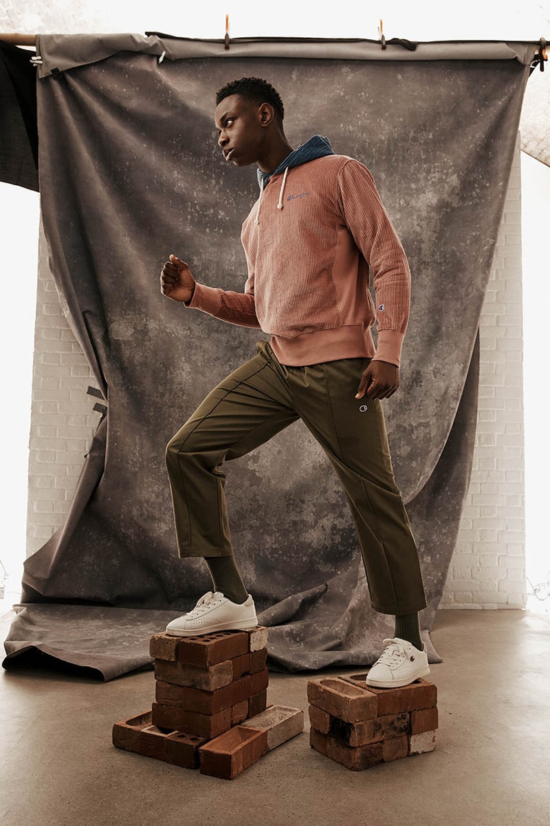 Champion Reverse Weave Fall Winter 2019 FW19 Collection Lookbook Pieces Pre Shrunk Garments Sweaters Sweatpants Corduroy Velour Fleece forest green mustard yellow khaki burnt orange