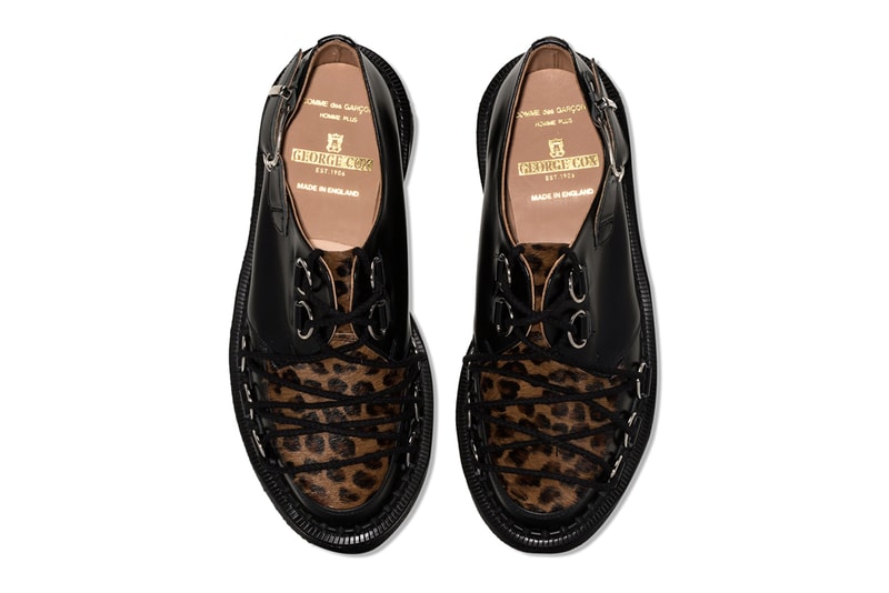 Comme Des Garcons Homme Plus George Cox Leopard Creepers british footwear sneakers metal wilver toned hardware d ring bondage laces