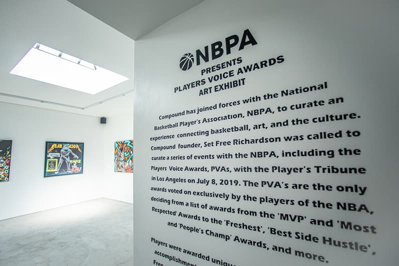 Compound Gallery New York South Bronx Los Angeles NBPA National Basketball Player’s Association Set Free Richardson Exhibition 4th Annual Voice Awards MVP Most Respected Awards Freshest Best Side Hustle People’s Champ Awards LeBron James Kevin Durant PJ Tucker Rudy Gobert Gordon Hayward Ron English, Naturel, BK The Artist, Free Hand Profit, King Saladeen, Dragon76, Bahar Bambi, Andre Trenier, Christophe Roberts, Devon Rodriguez Vera Twins