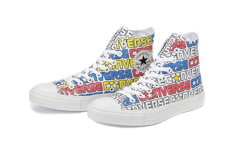 Converse Japan Chuck Taylors All Star Nurie red yellow blue block letters monochromatic black white footwear sneakers tonal coloring fill markers