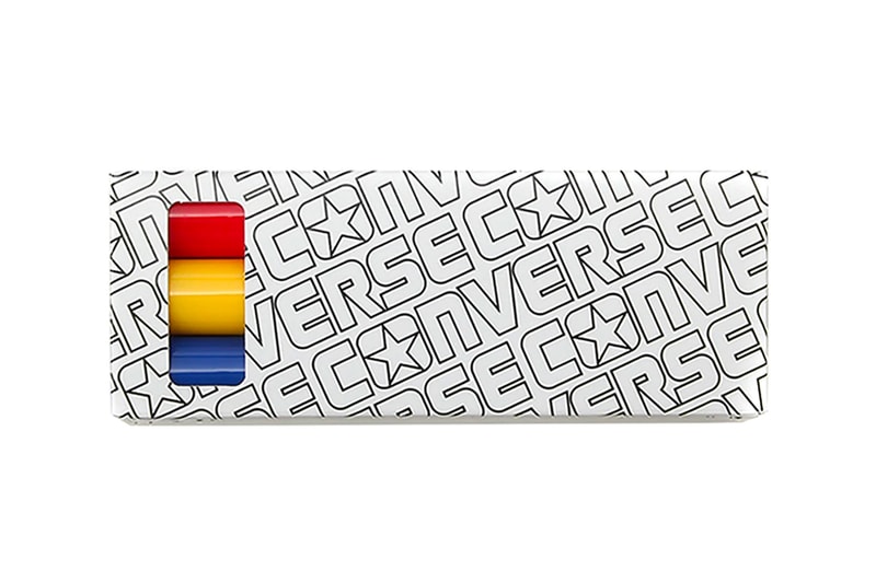 Converse Japan Chuck Taylors All Star Nurie red yellow blue block letters monochromatic black white footwear sneakers tonal coloring fill markers