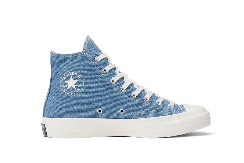 Converse Renew Denim Launch Chuck 70 Hi Low Ox Light Medium Dark Butterfly Cut Panel Construction Sustainable Second Hand Vintage Jeans Beyond Retro Upcycling 