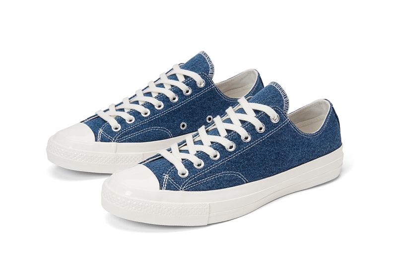 Converse Renew Denim Launch Chuck 70 Hi Low Ox Light Medium Dark Butterfly Cut Panel Construction Sustainable Second Hand Vintage Jeans Beyond Retro Upcycling 