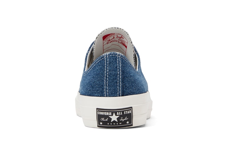 Converse Renew Denim Launch Chuck 70 Hi Low Ox Light Medium Dark Butterfly Cut Panel Construction Sustainable Second Hand Vintage Jeans Beyond Retro Upcycling 