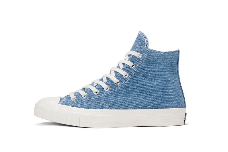 Converse Renew Denim Launch Chuck 70 Hi Low Ox Light Medium Dark Butterfly Cut Panel Construction Sustainable Second Hand Vintage Jeans Beyond Retro Upcycling 