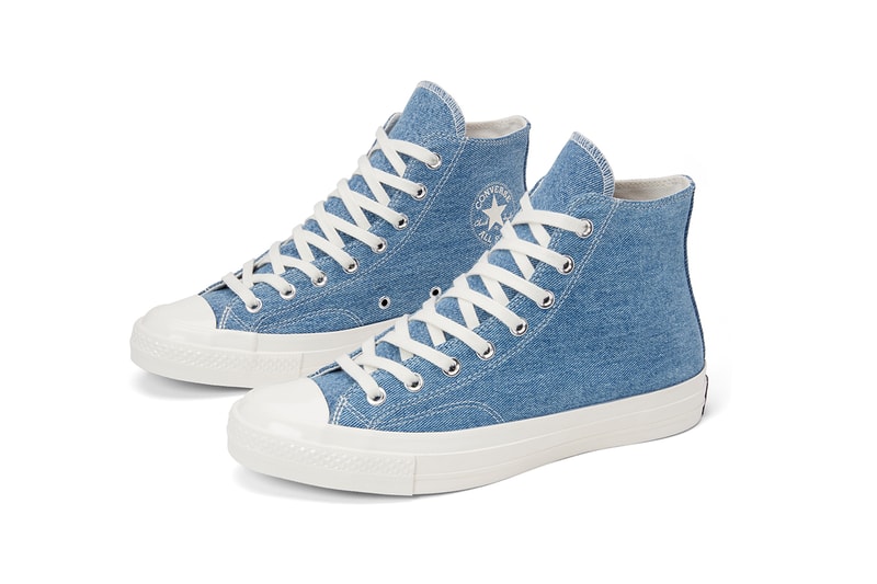 Converse Renew Denim Launch Chuck 70 Hi Low Ox Light Medium Dark Butterfly Cut Panel Construction Sustainable Second Hand Vintage Jeans Beyond Retro Upcycling 