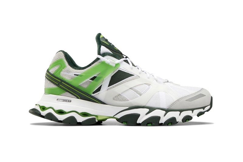 Cottweiler Reebok DMX Trail Shadow White Electric Green mesh suede grey dmx shear midsole sneaker footwear shoes dark forest functional hi tech progressive