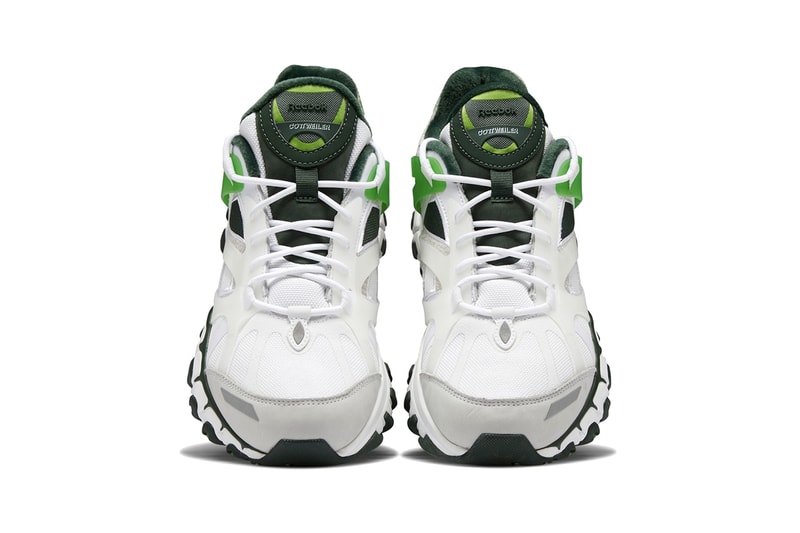 Cottweiler Reebok DMX Trail Shadow White Electric Green mesh suede grey dmx shear midsole sneaker footwear shoes dark forest functional hi tech progressive