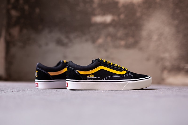 Coutié x Vans Old Skool "Old C Logo" Black White Yellow Sneaker Release Information Limited Edition ComfyCush Technology Jazz Stripe License Plate Waffle Sole Unit Vulcanized Footwear Skateboarding California Shoe 