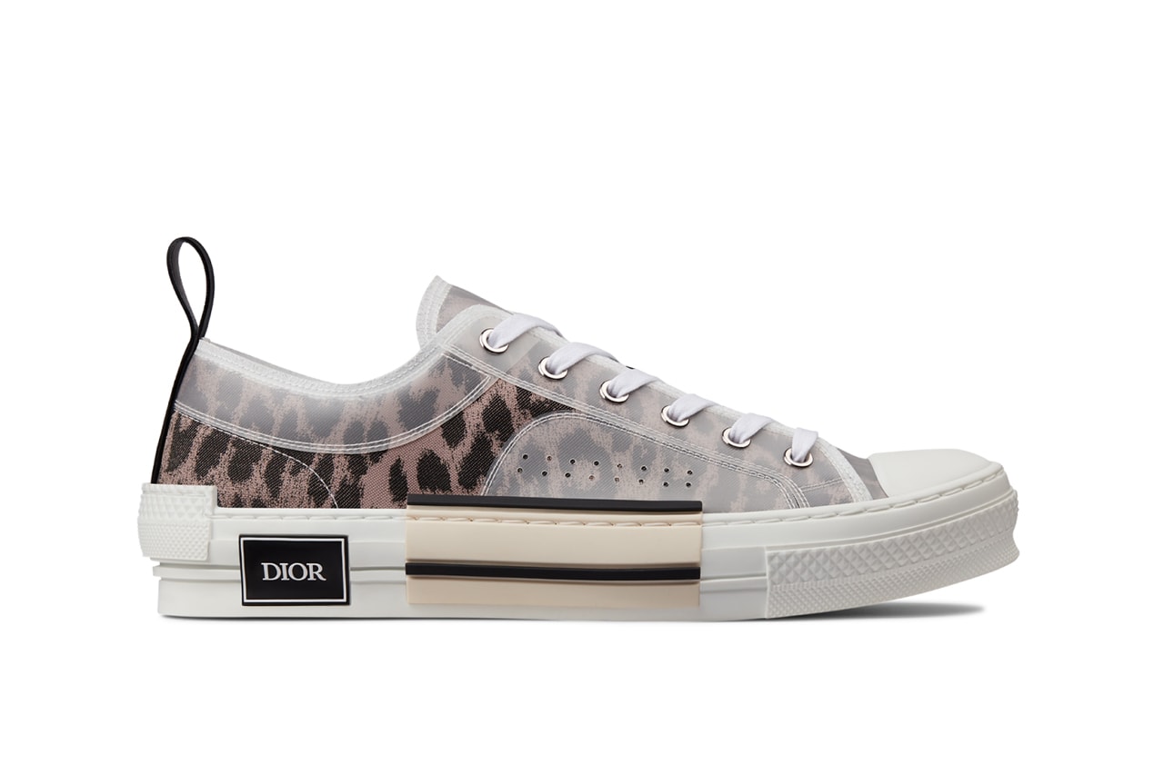 Dior B23 High-Top Sneakers Low-Top Leopard Print Brown Gray