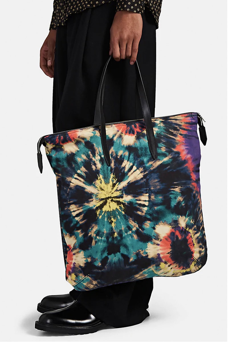 Dries Van Noten Fall Winter 2019 FW19 Collection Runway Tie-Dye-Motif Canvas Tote Bag Quilted Nylon Multicolored Monochrome Belgian Designer Barneys New York