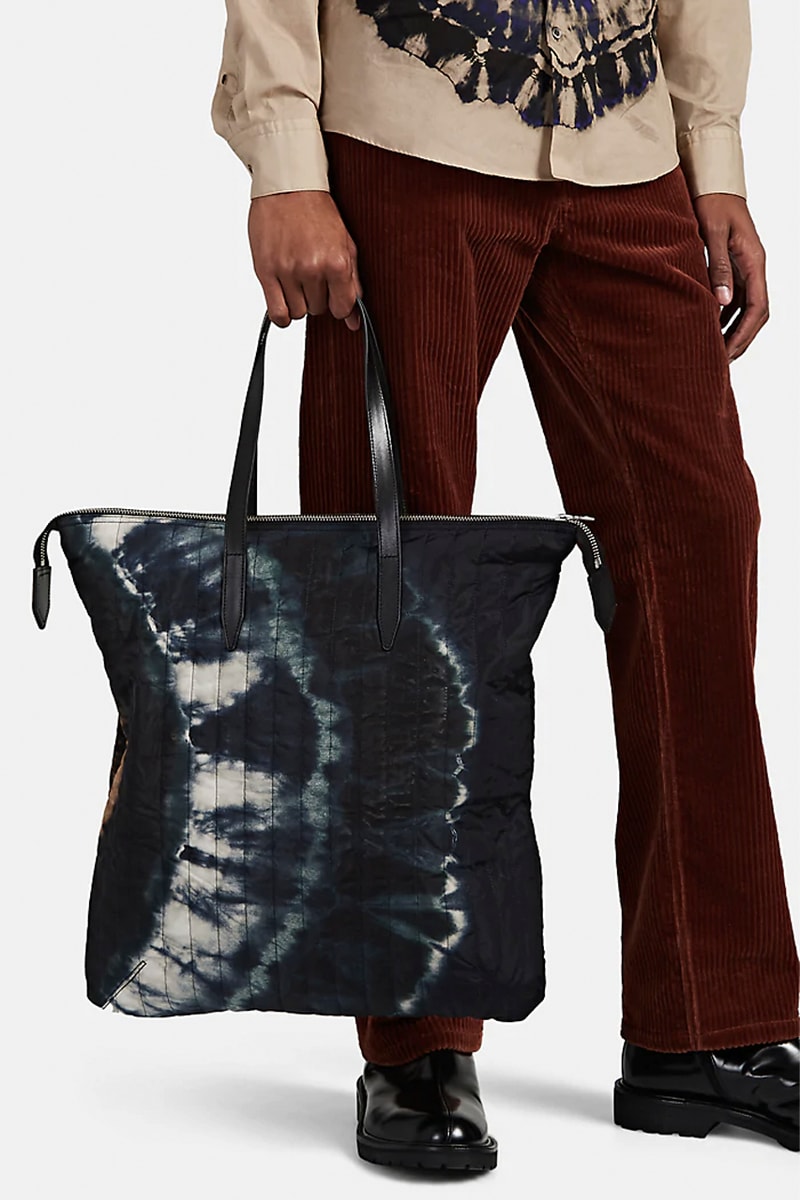 Dries Van Noten Fall Winter 2019 FW19 Collection Runway Tie-Dye-Motif Canvas Tote Bag Quilted Nylon Multicolored Monochrome Belgian Designer Barneys New York