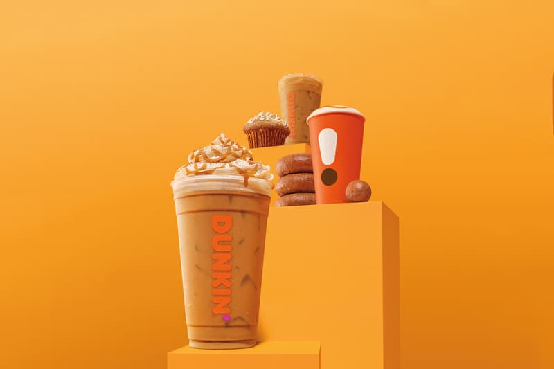 Dunkin' Prepares For Its Fall Pumpkin Menu MUNCHKINS Cinnamon Sugar Pumpkin Signature Latte apple cider donut hole whipped cream caramel swirl