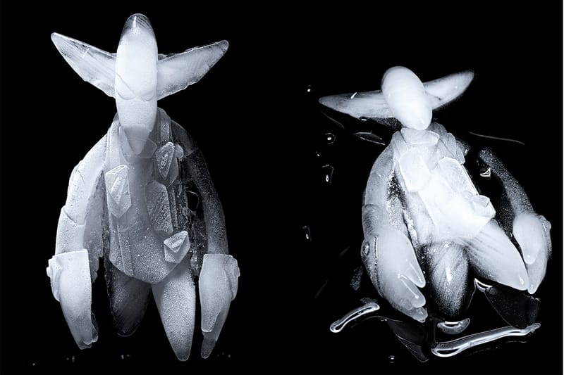 E806T Supports Futura's Fight Against Resellers With 'Fleeting FL-001 Pointman' Ice Sculpture