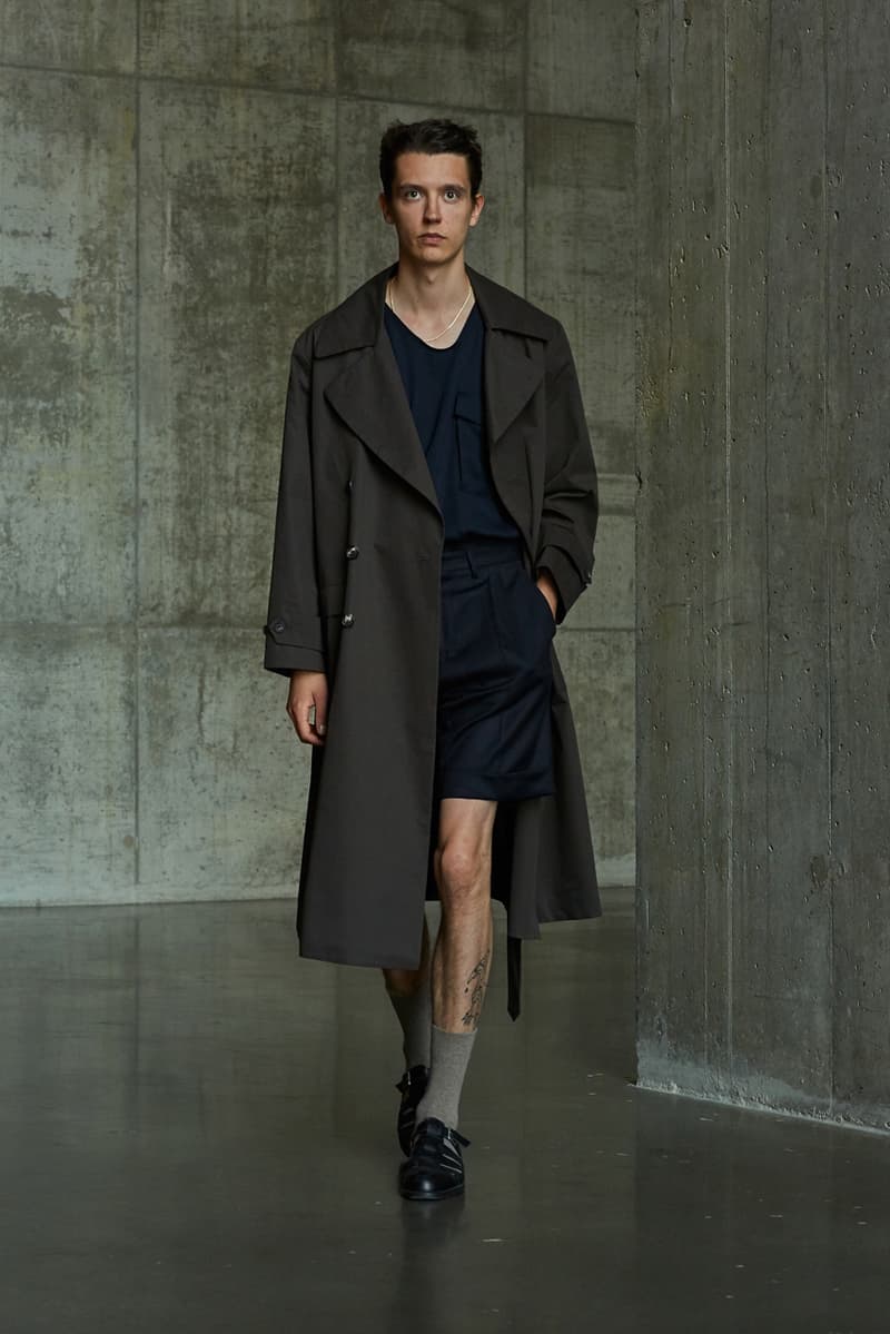 École de Pensée Spring/Summer 2020 Lookbook Blazers Jackets Shirts Trousers Pants Shorts Striped Tweed Blue Yellow Gray