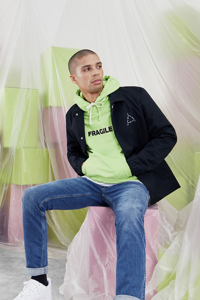 END. Clothing x Wood Wood "Fragile" Fall Winter 2019 FW19 Collection Collaboration Danish Streetwear Label Newcastle Glasgow London Launches Online Capsule Socks Caps Kael Jacket Fred Hoody Brandon Shirt Hester Sweatshirt Sami T-Shirt