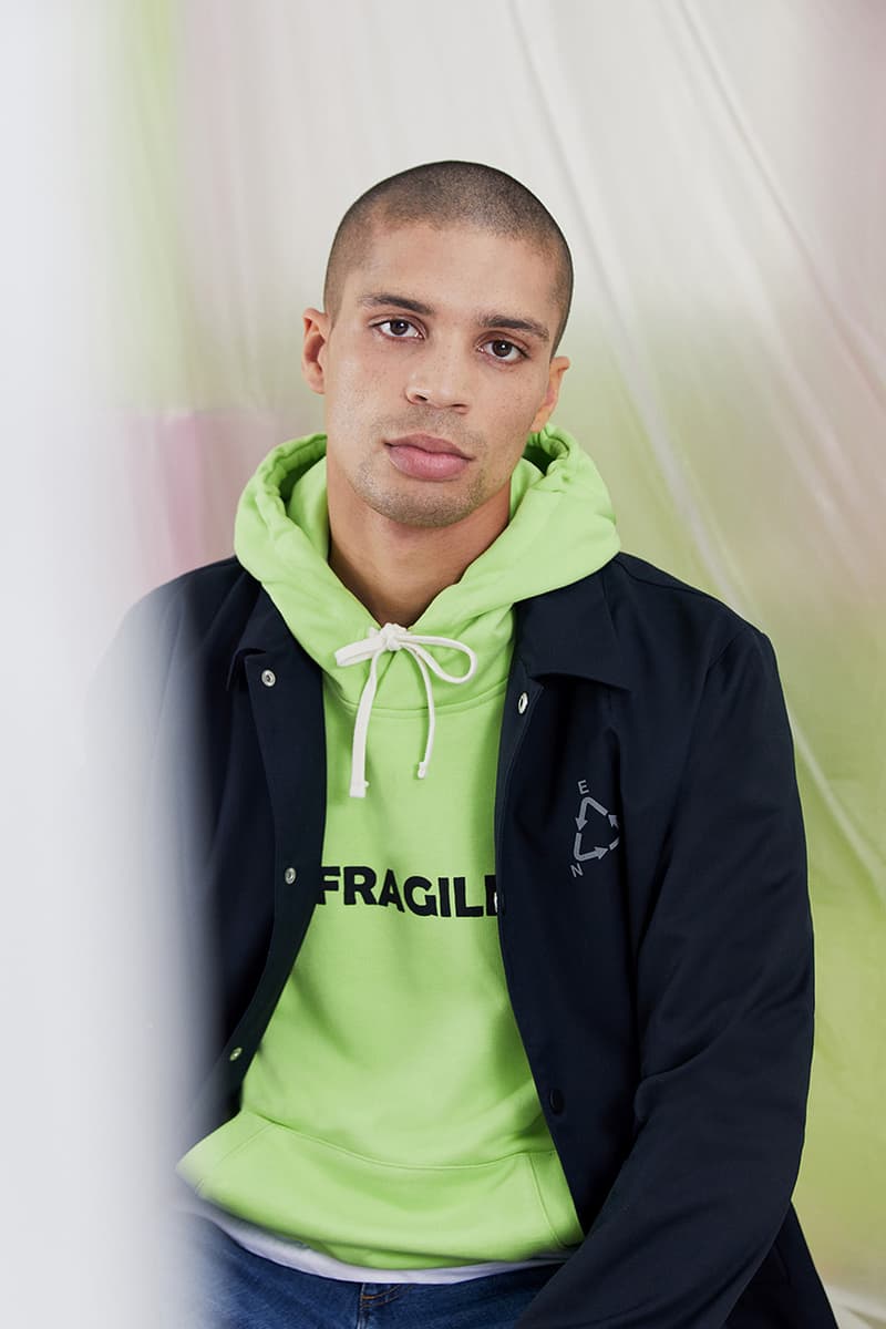 END. Clothing x Wood Wood "Fragile" Fall Winter 2019 FW19 Collection Collaboration Danish Streetwear Label Newcastle Glasgow London Launches Online Capsule Socks Caps Kael Jacket Fred Hoody Brandon Shirt Hester Sweatshirt Sami T-Shirt