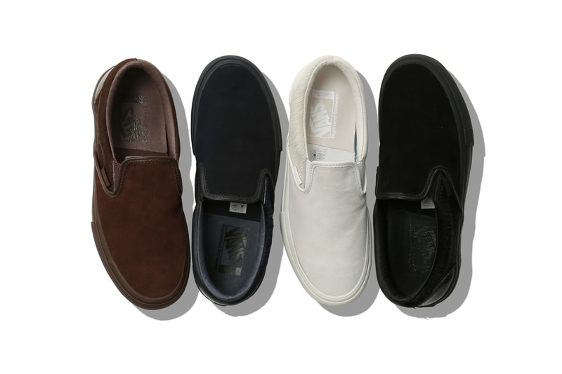 Engineered Garments Vans Vault Suede Slip-On LX First Look white black blue navy brown