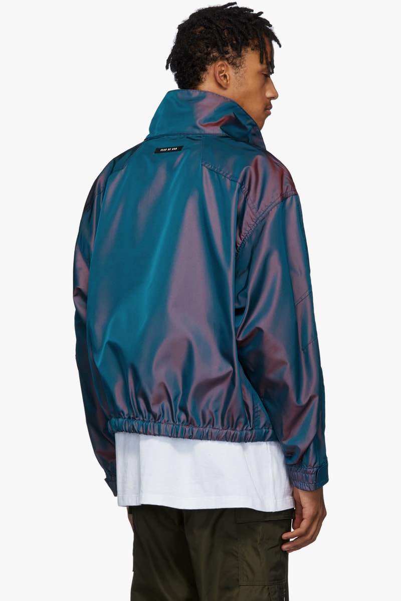 fear of god fall winter 2019 collection release iridescent jacket fg branded logo hoodies varsity jacket camouflage camo pants shirt 