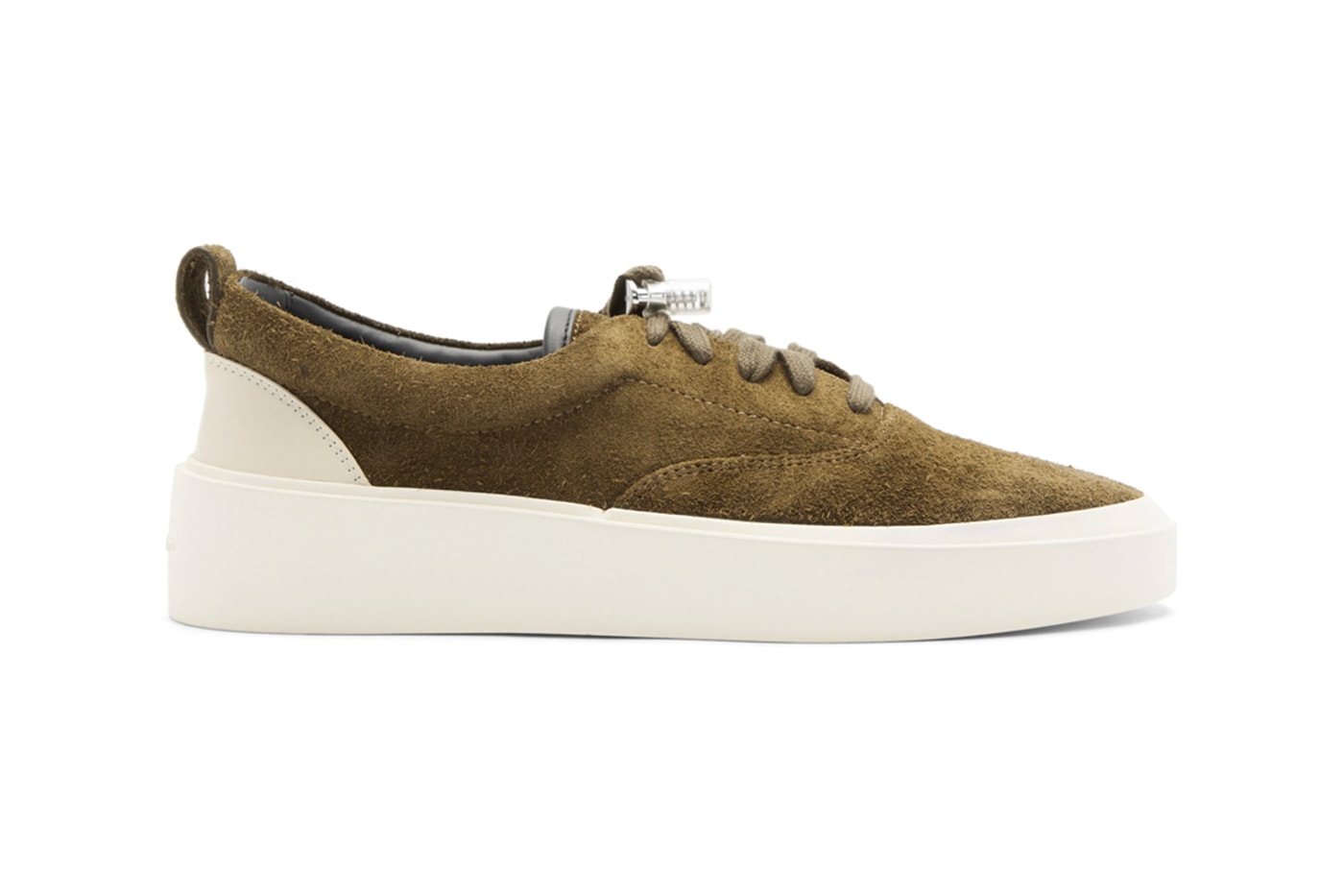 Fear of God SSENSE Exclusive Khaki Suede 101 Lace-Up Sneaker Release White Jerry Lorenzo Info 