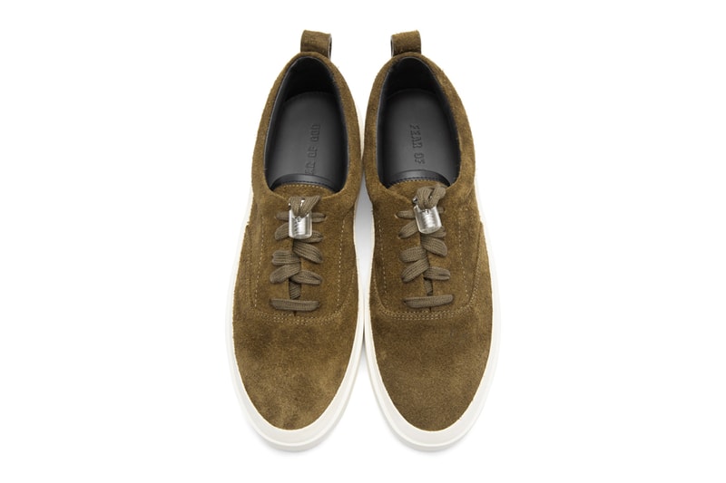 Fear of God SSENSE Exclusive Khaki Suede 101 Lace-Up Sneaker Release White Jerry Lorenzo Info 