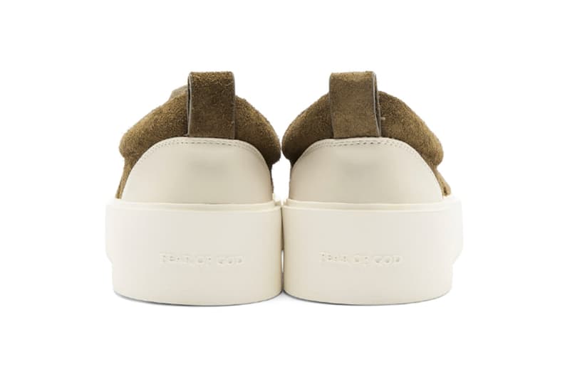 Fear of God SSENSE Exclusive Khaki Suede 101 Lace-Up Sneaker Release White Jerry Lorenzo Info 