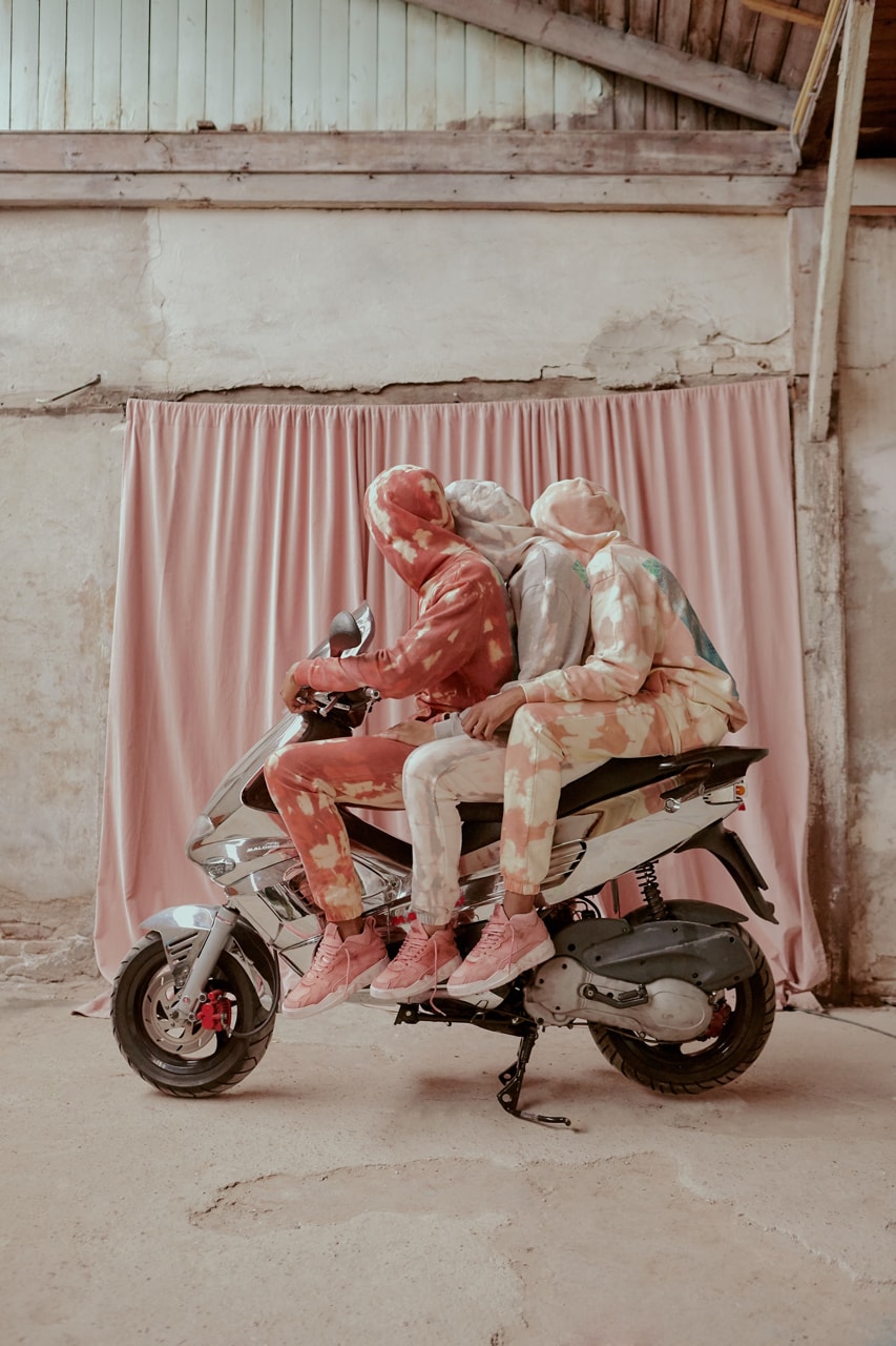 Filling Pieces Fall/Winter 2019 Collection Drop "NEW WORLD" Tie-dye Pink White Lay Up Icey Dip Dye Sneakers Hoodies Sweatpants Long sleeves Purple