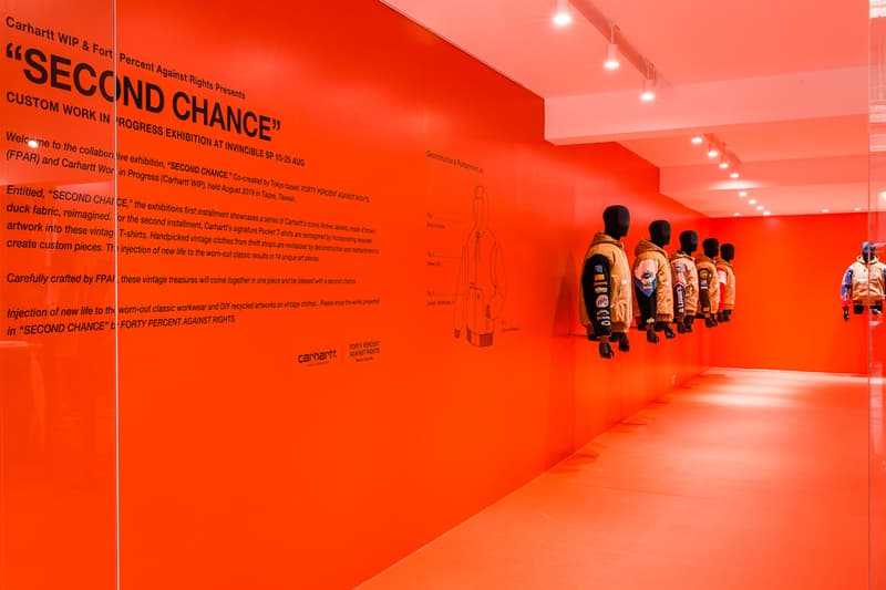 Forty percent against rights Carhartt work in progress SECOND CHANCE Exhibition garments art gallery invincible taiwan exclusive event silk print shop pop up