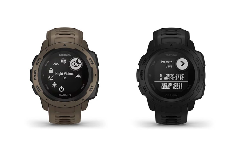 Garmin Instinct Tactical Edition Release Info night vision mission ready skydiving altimeter GPS satellite water shock resistance thermal heart rate sensor