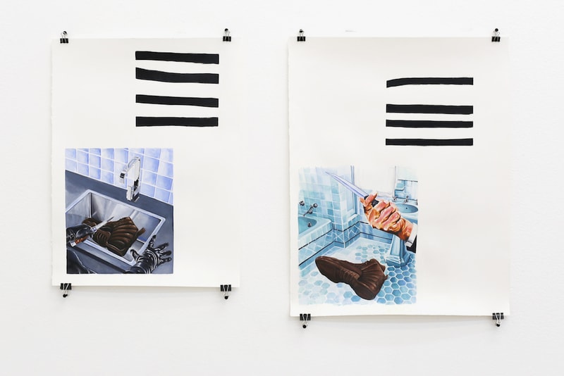 good taste exhibition dover street market los angeles artworks installations sculptures paintings collages
