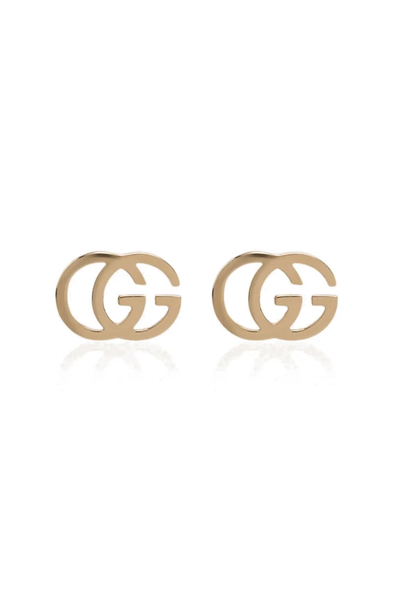 gucci logo stud earrings