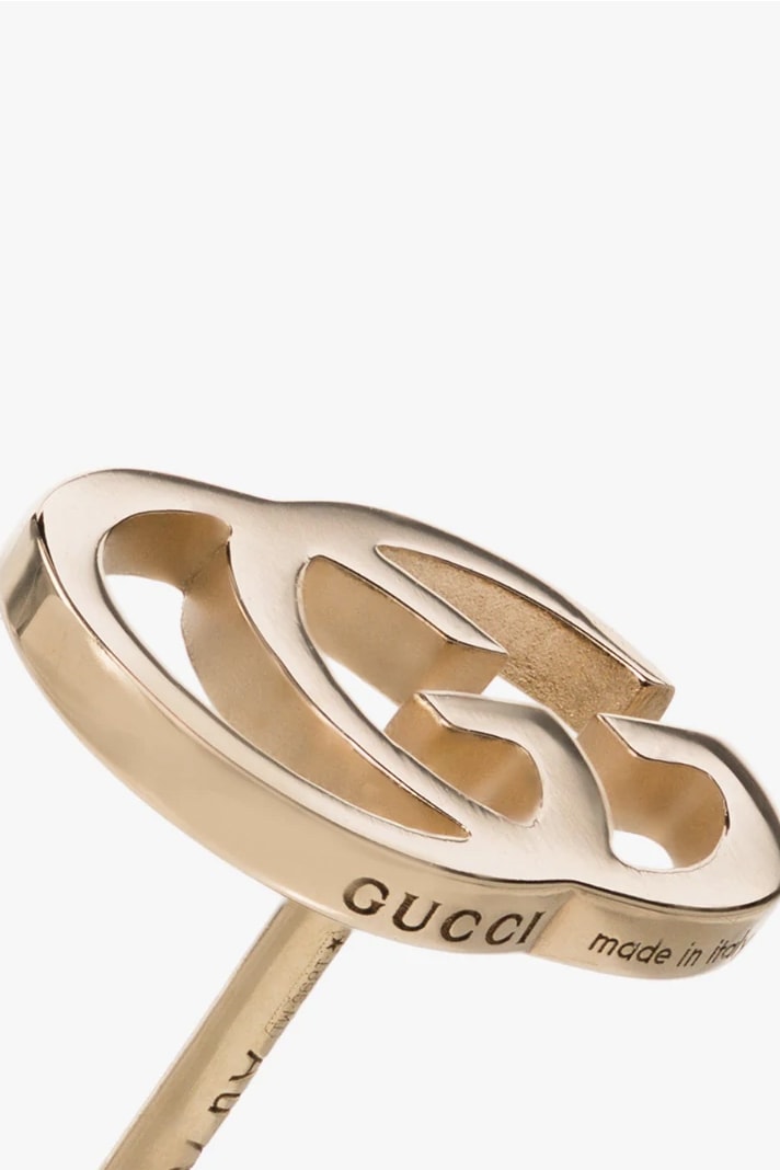 Gucci 18K Yellow Gold GG Running Earrings Release Information Cop Online Browns Unisex Alessandro Michele Italian Fashion House Accessories 