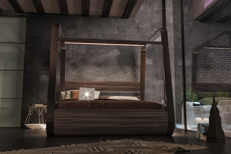 Hi-Interiors App Enabled Smart Bed Built In Projector Sound System Speakers HiBed Movies TV Music Health Lighting Lounge Entertainment