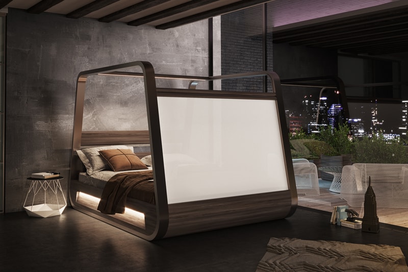Hi-Interiors App Enabled Smart Bed Built In Projector Sound System Speakers HiBed Movies TV Music Health Lighting Lounge Entertainment
