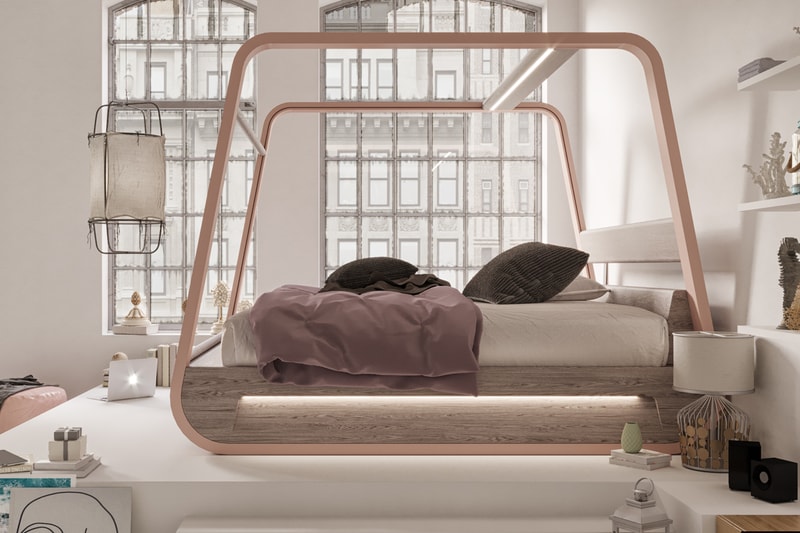 Hi-Interiors App Enabled Smart Bed Built In Projector Sound System Speakers HiBed Movies TV Music Health Lighting Lounge Entertainment