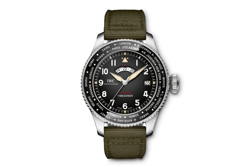 IWC Schaffhausen Pilots Watch Timezoner Spitfire Edition aviation flying silver spitfire the longest flight 