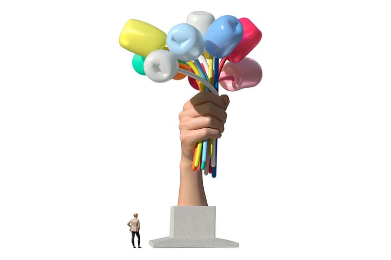 Jeff Koons Bouquet of Tulips Paris Installation Palais de Tokyo Champs-Elysées Details Controversial Public Art reject donate gift
