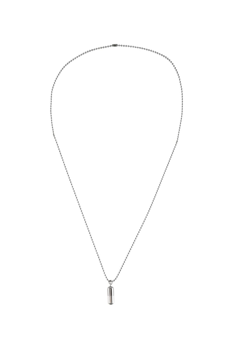 jil sander mens brass necklace necklaces bracelets bracelet jewelry logo pill capsule shape chain