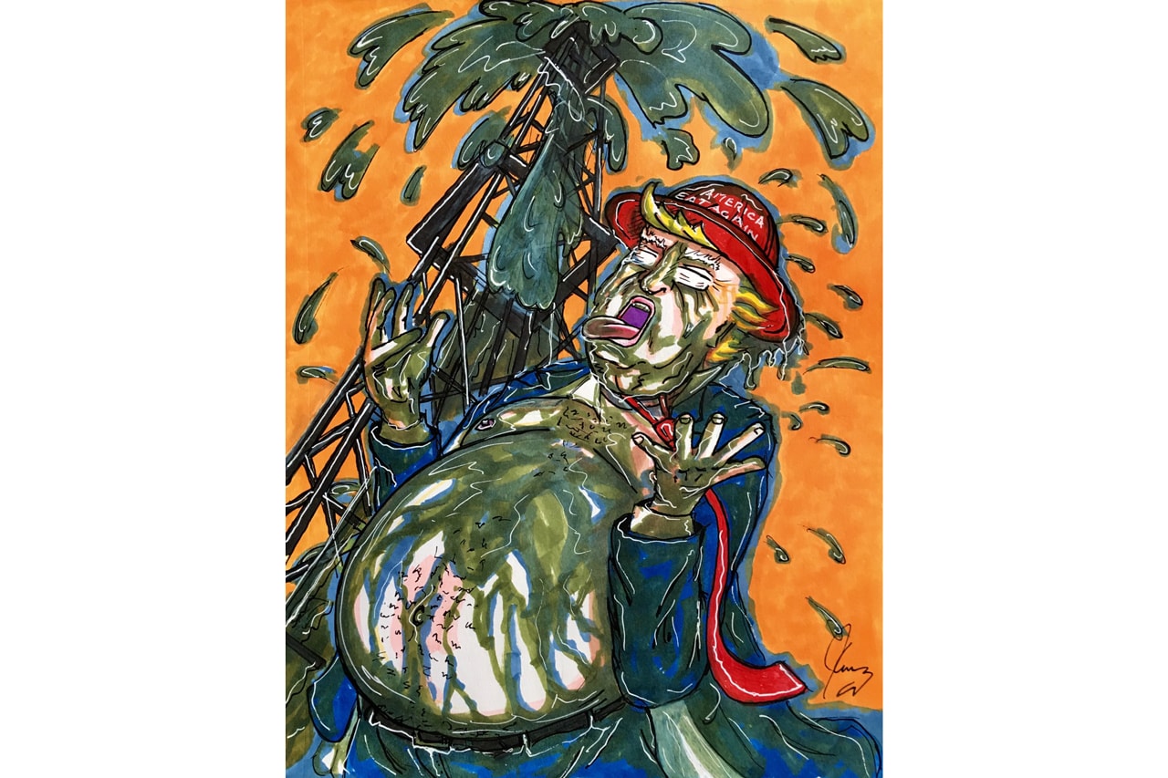 jim carrey this light never goes out phi center exhibition political cartoons drawings artworks